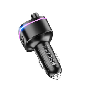 Hoco E62 | Bluetooth FM Transmitter Car Charger | Dual Ports (Type-C & USB) Mobile Cable Store