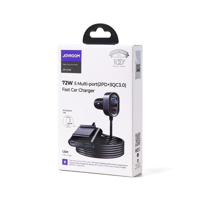 Joyroom JR-CL05 | 78W PD Car Charger | Multi 5 Ports (Type-C & USB) Mobile Cable Store