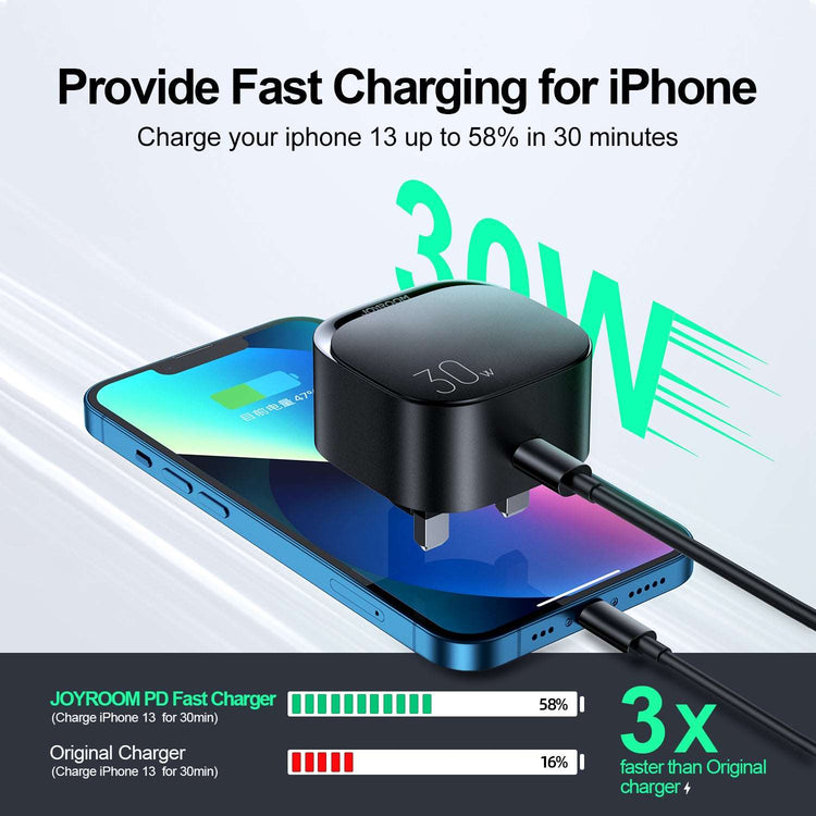 Joyroom L-P307 | 30W PD Fast Charger | Single Port (Type-C) Mobile Cable Store
