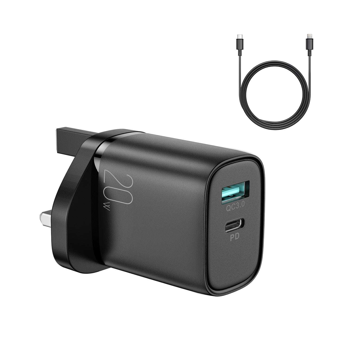 Joyroom L-QP2011 | 20W PD Fast Charger | Dual Ports (Type-C & USB) Mobile Cable Store