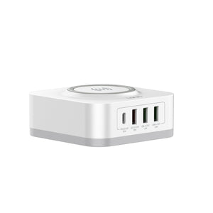 LDNIO AW004 | 32W Desktop Wireless Charger | Quad Ports (Type-C & USB) Mobile Cable Store