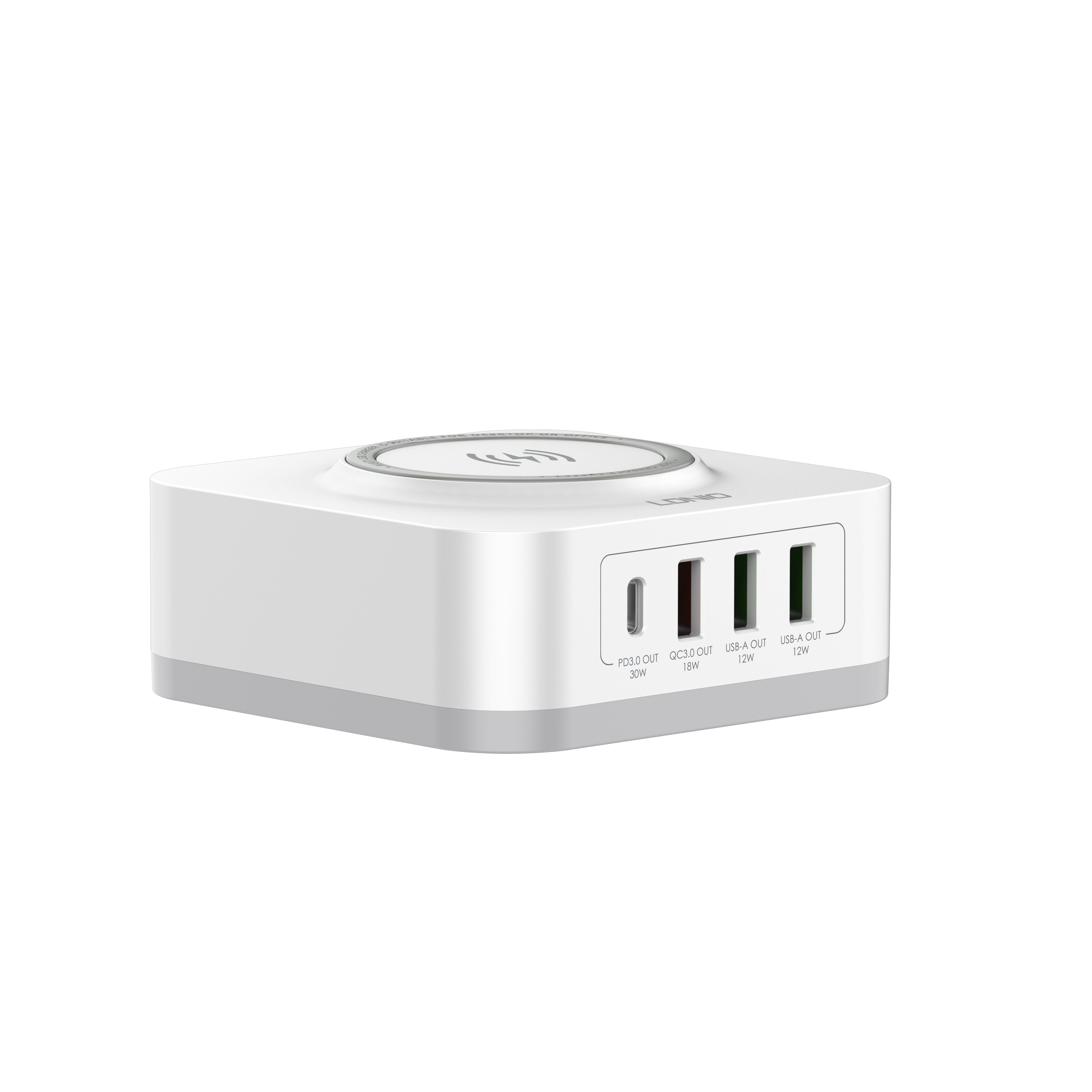 LDNIO AW004 | 32W Desktop Wireless Charger | Quad Ports (Type-C & USB) Mobile Cable Store