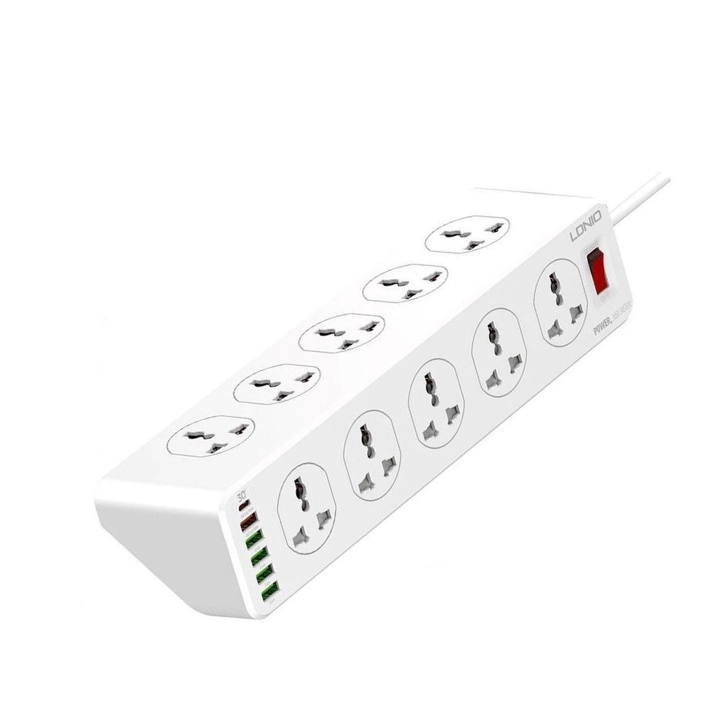 LDNIO SC10610 | 2500W PD & QC3.0 Power Socket  | With 32W Type-C & USB Ports Mobile Cable Store