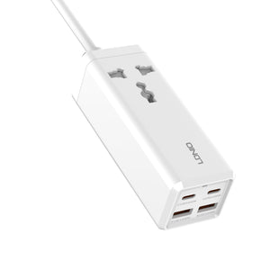 LDNIO SC1418 | 2500W PD & QC3.0 2-Meter Extension Cord | With 65W Type-C & USB Ports Mobile Cable Store