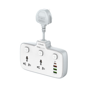 LDNIO SC2413 | 2500W PD & QC3.0 Power Socket  | With 20W Type-C & USB Ports Mobile Cable Store