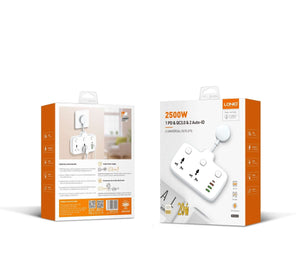 LDNIO SC2413 | 2500W PD & QC3.0 Power Socket  | With 20W Type-C & USB Ports Mobile Cable Store