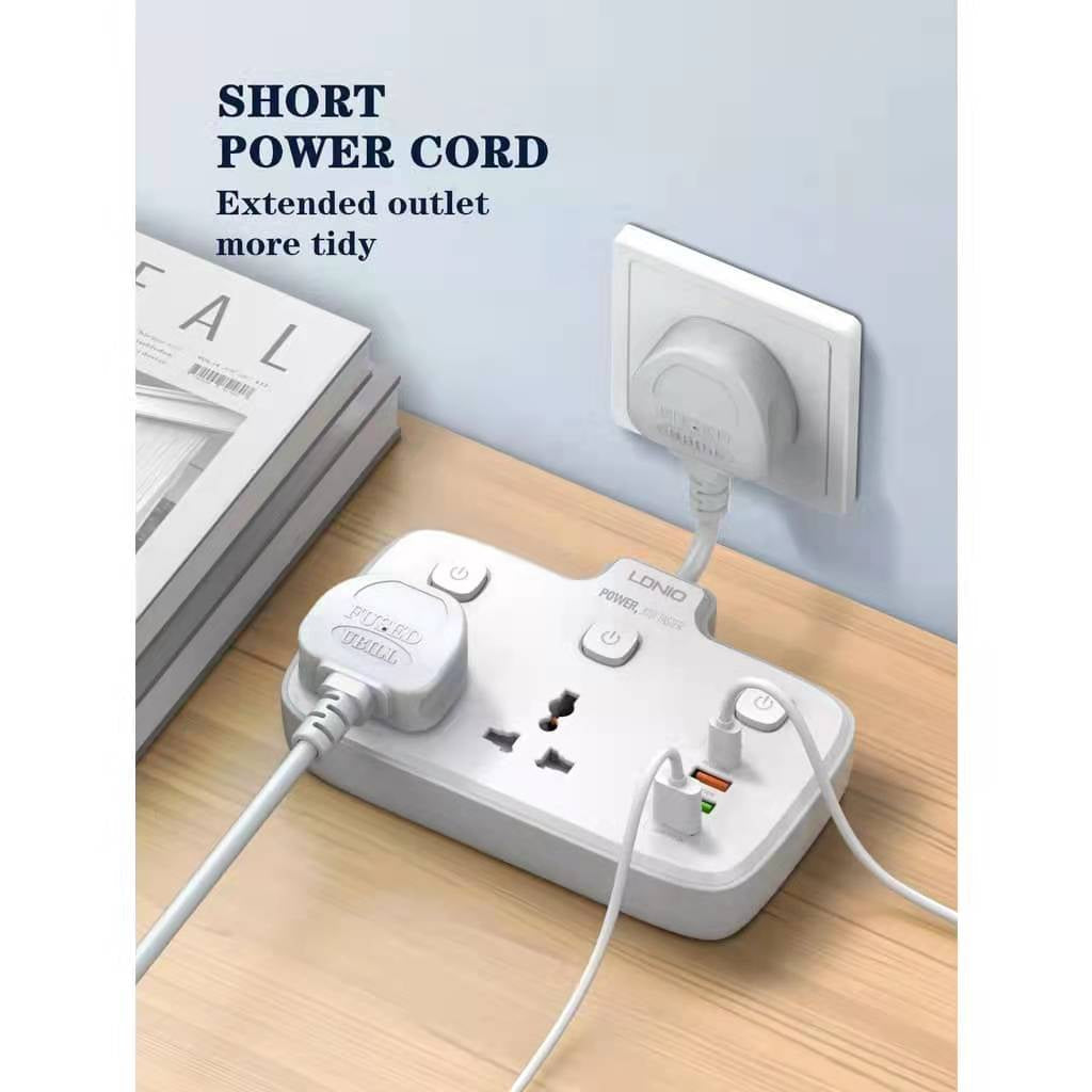 LDNIO SC2413 | 2500W PD & QC3.0 Power Socket  | With 20W Type-C & USB Ports Mobile Cable Store