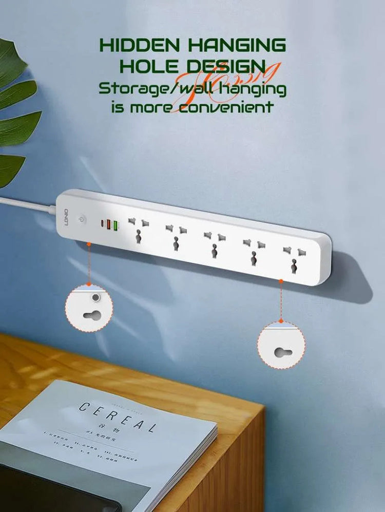 LDNIO SC5319 | 2500W PD & QC3.0 Power Socket  | With 38W Type-C & USB Ports Mobile Cable Store