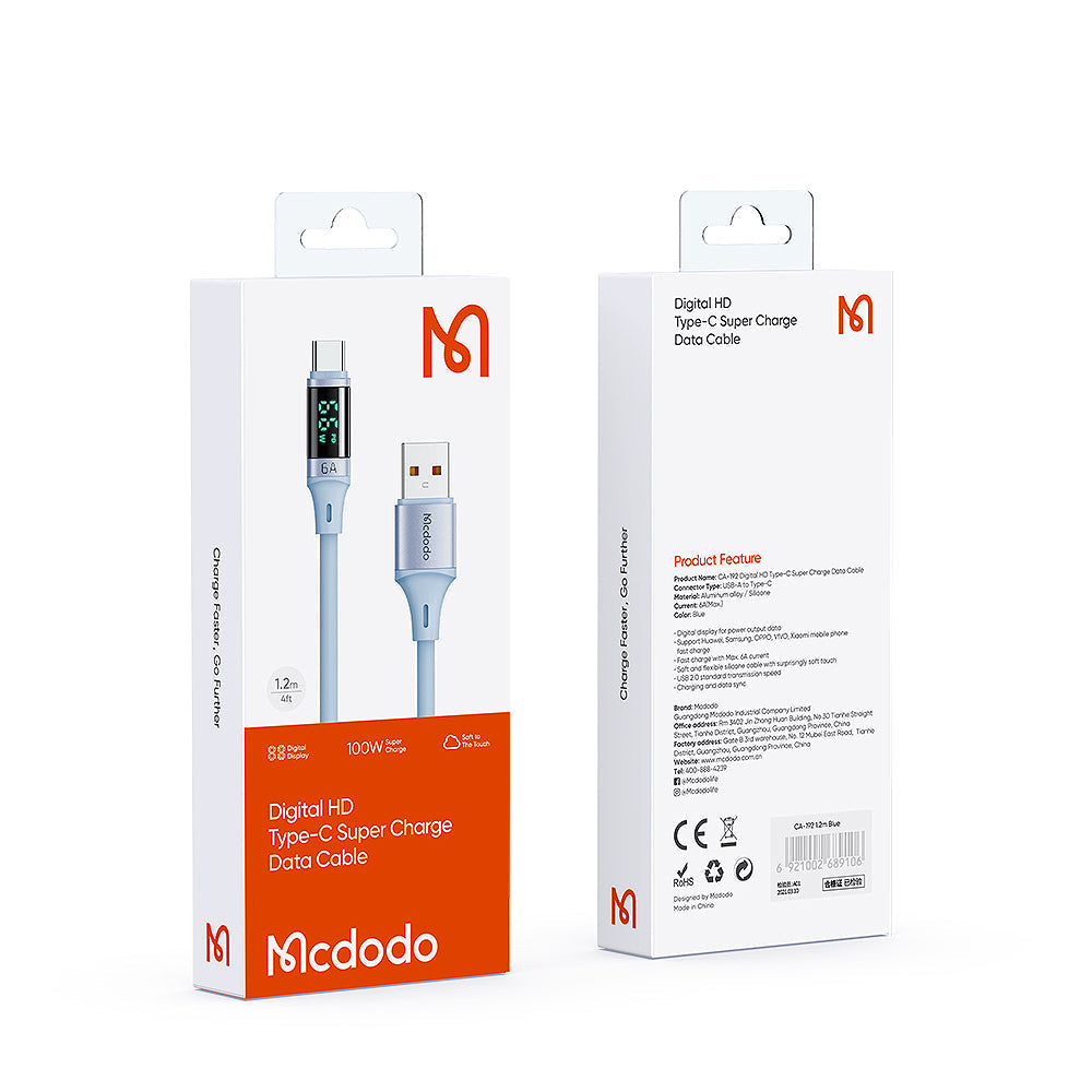 Mcdodo CA-192 | USB to Type-C Mobile Cable | Fast Charge 100W PD Mobile Cable Store