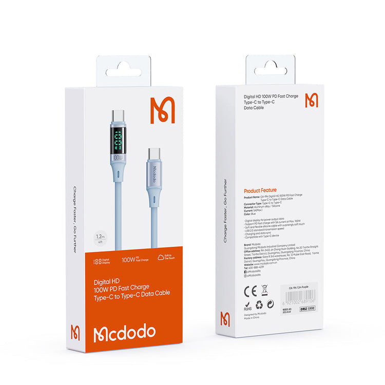 Mcdodo CA-194 | Type-C to Type-C Mobile Cable | Fast Charge 100W PD Mobile Cable Store