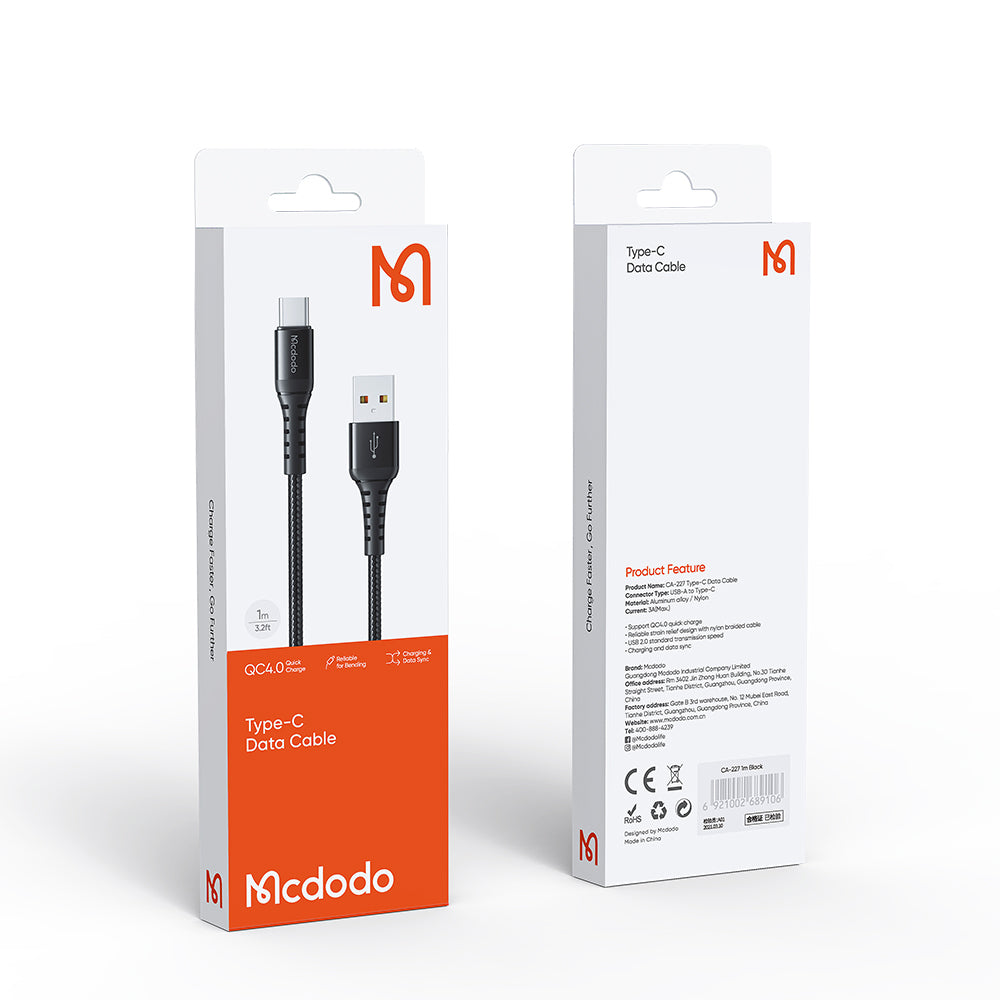 Mcdodo CA-227 | USB to Type-C Mobile Cable | Fast Charge PD Mobile Cable Store