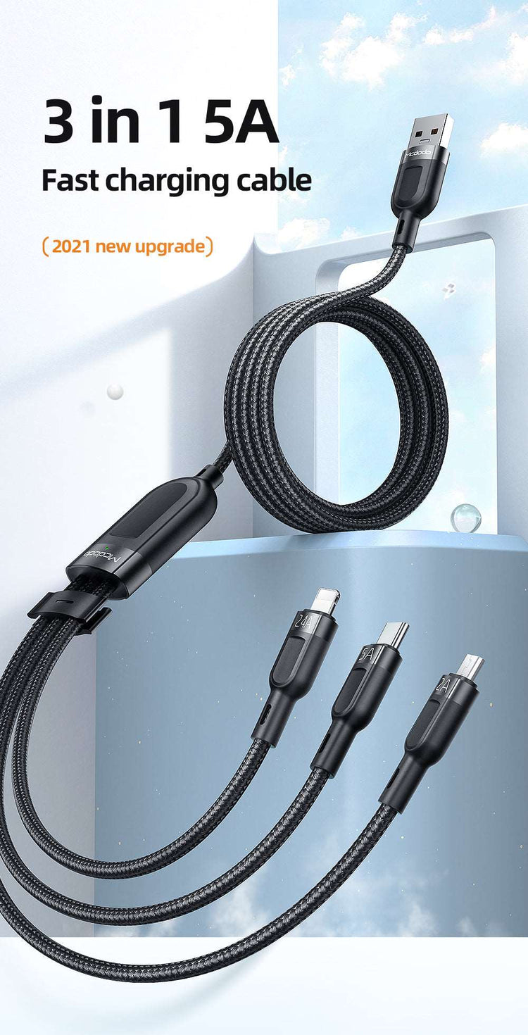 Mcdodo CA-879 | USB to Type-C, Lightning & Micro Mobile Cable | 3-in-1 Cable Mobile Cable Store