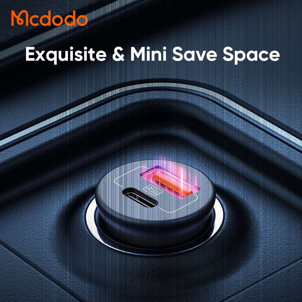 Mcdodo CC-268 | 45W PD Car Charger | Dual Ports (Type-C & USB) Mobile Cable Store