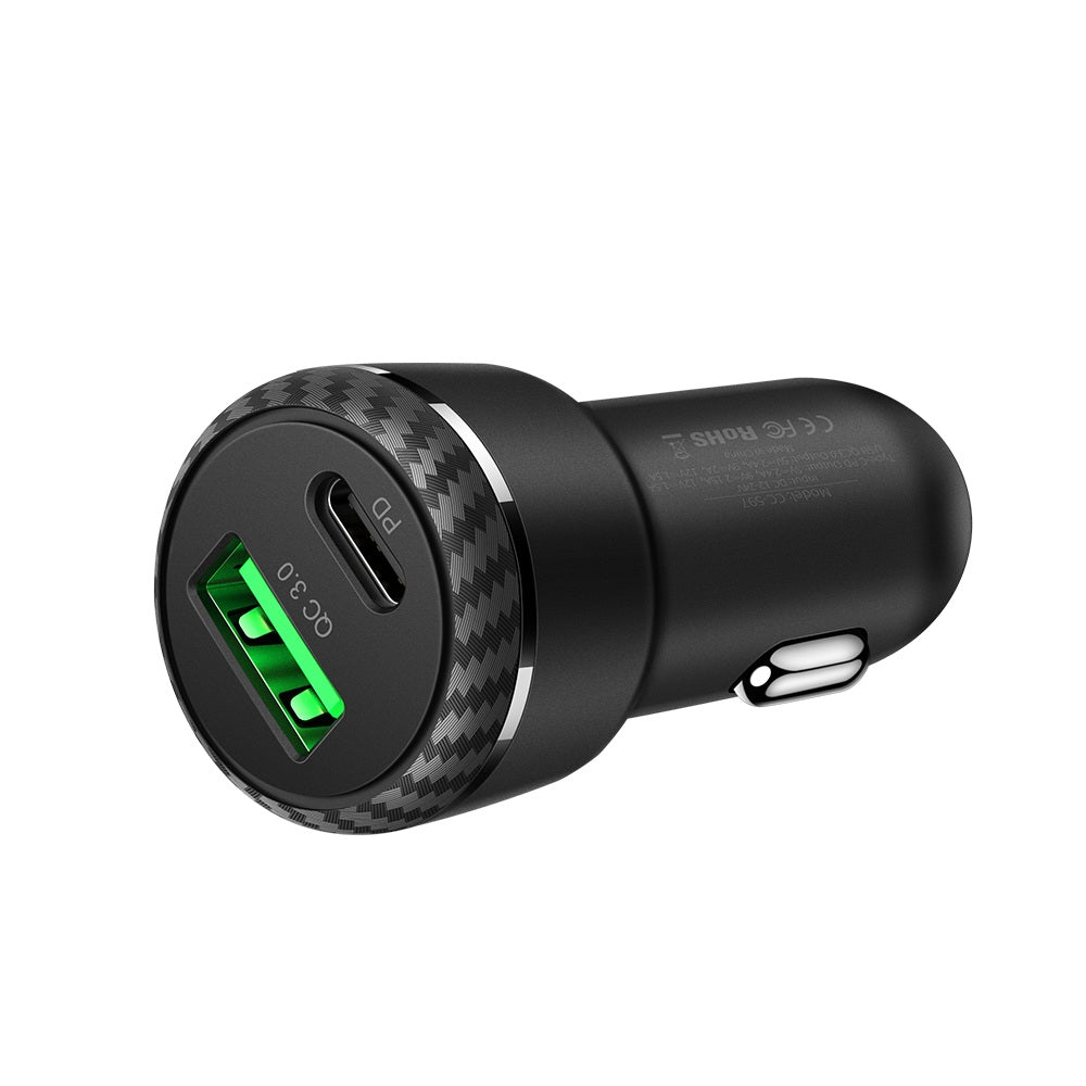 Mcdodo CC-597 | 38W PD Car Charger | Dual Ports (Type-C & USB) Mobile Cable Store