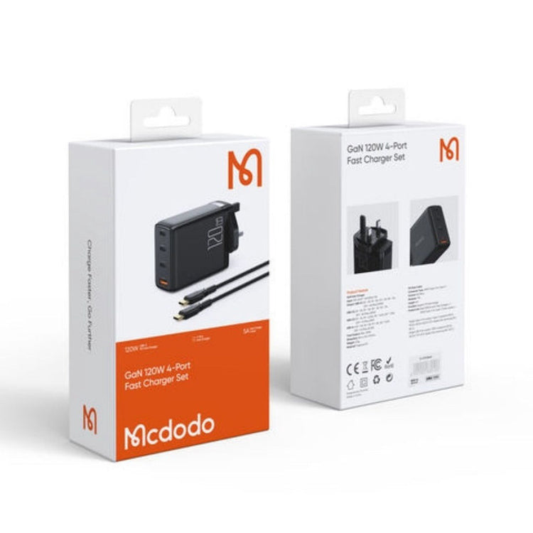 Mcdodo CH-076 | 120W PD Fast Charger | Quad Ports (Type-C & USB) Mobile Cable Store