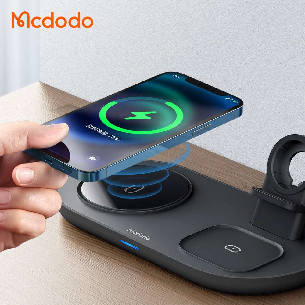 Mcdodo CH-706 | 15W Magnetic Wireless Charger | 3-in-1 Desktop Charger Mobile Cable Store