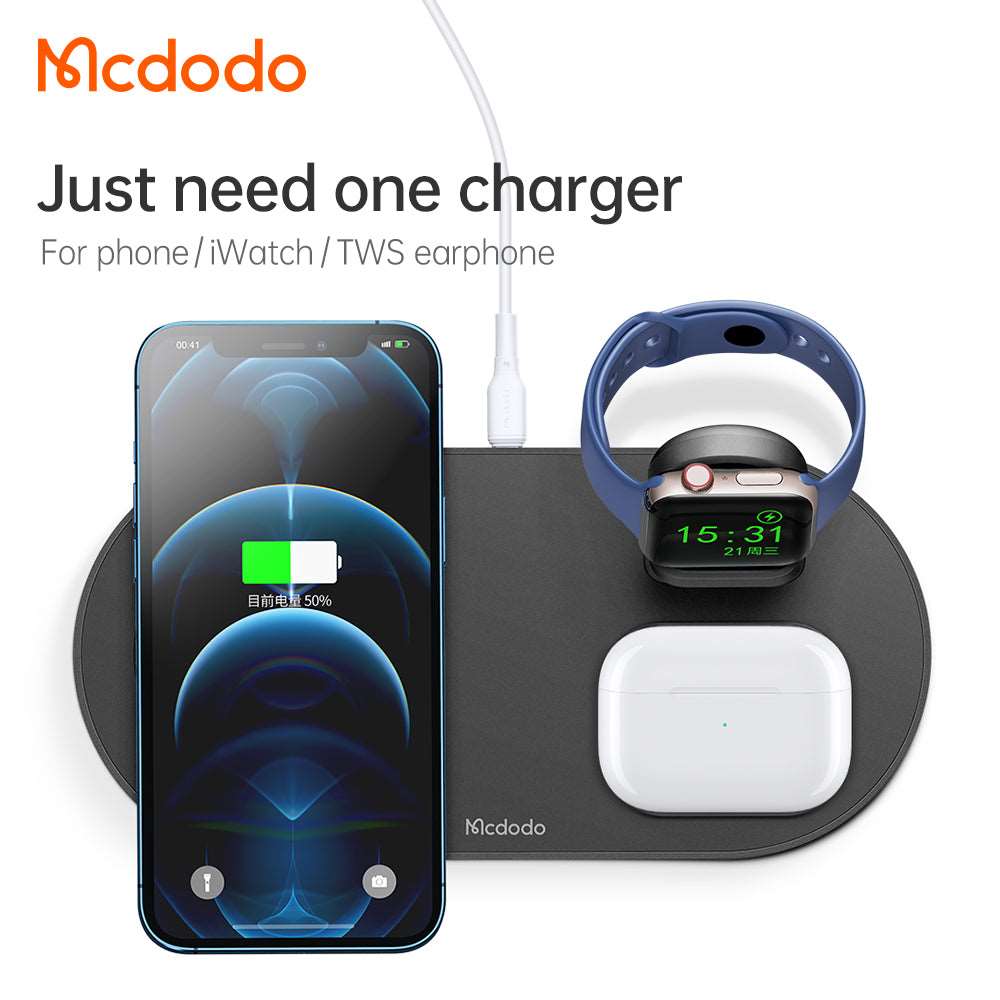 Mcdodo CH-706 | 15W Magnetic Wireless Charger | 3-in-1 Desktop Charger Mobile Cable Store