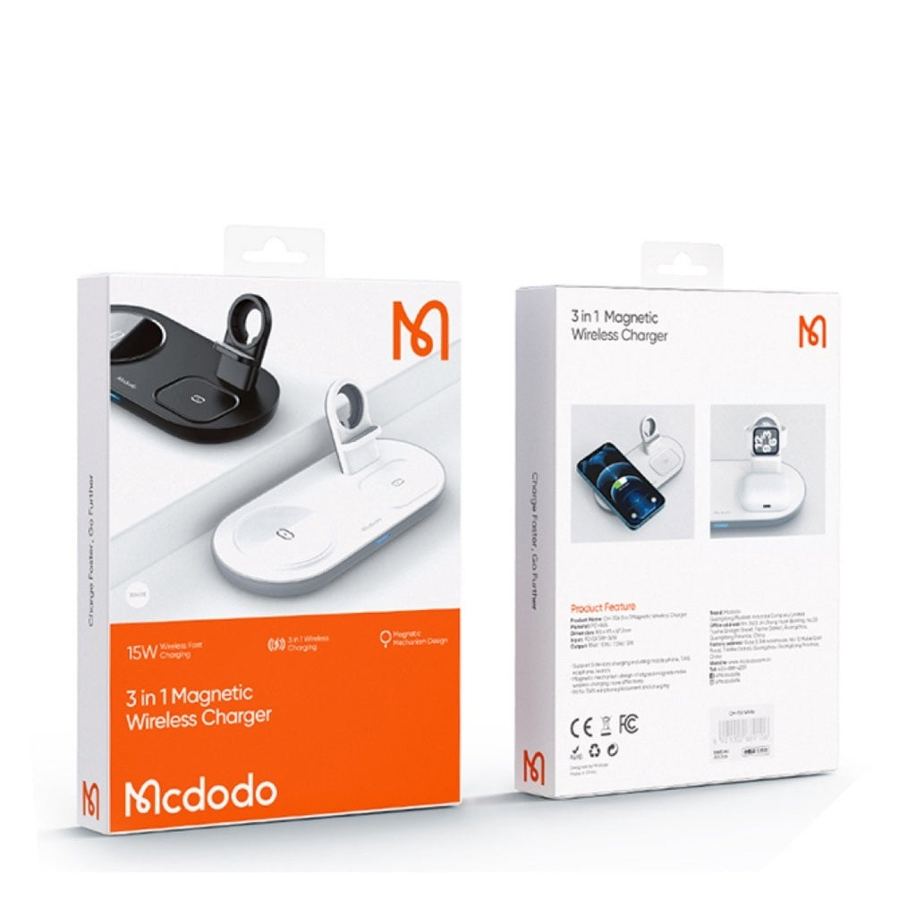 Mcdodo CH-706 | 15W Magnetic Wireless Charger | 3-in-1 Desktop Charger Mobile Cable Store