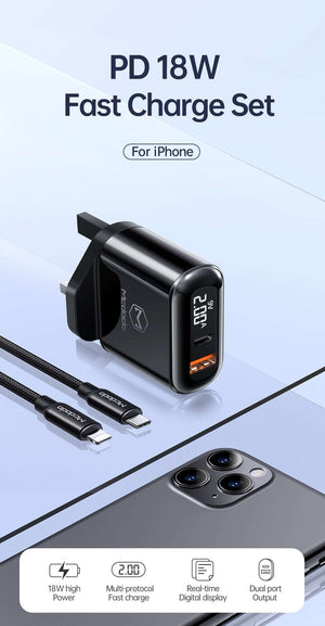 Mcdodo CH-723 | 20W PD Fast Charger | Dual Ports (Type-C & USB) Mobile Cable Store