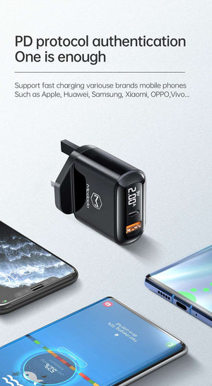 Mcdodo CH-723 | 20W PD Fast Charger | Dual Ports (Type-C & USB) Mobile Cable Store