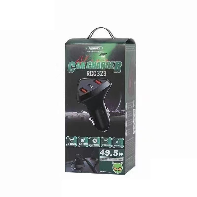Remax RCC323 | 49.5W PD Car Charger | Triple Ports (Type-C & USB)