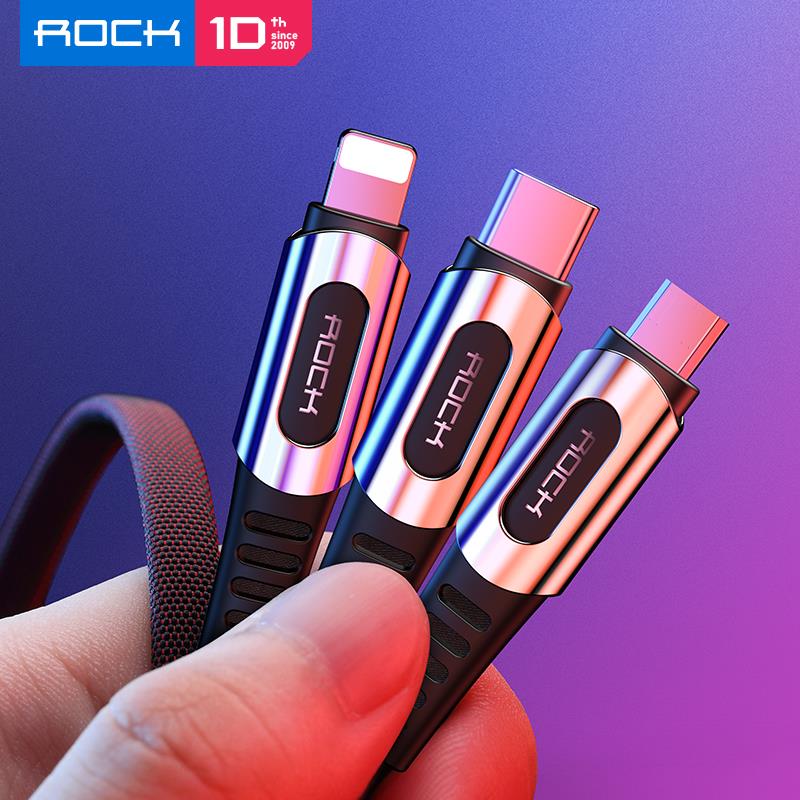 Rock RCB0735 | USB to Type-C, Lightning & Micro Mobile Cable | 3-in-1 Cable Mobile Cable Store